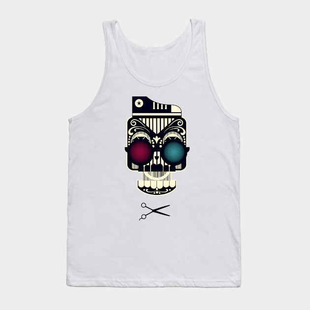 Barber Skull Tank Top by Designious